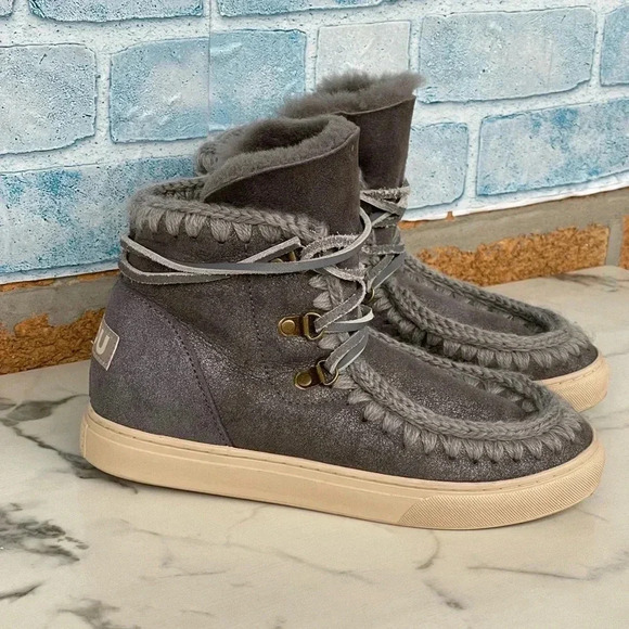 MOU Sneaker boots  Lace-Up Size 37/7  Gray - Picture 1 of 9